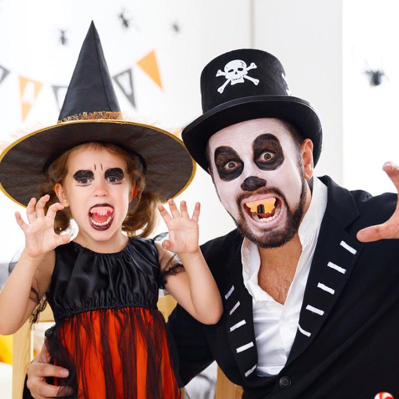 12Pcs Halloween Funny Gnarly Teeth Gag Tooth Cosplay Ugly Fake Tooth Vampire Denture Party Costume Pos Props Trick Toys