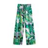 2 Pieces Set Suits Women Suits Print Stretch High Waist Loose Pants Bohemian Casual Young Suit