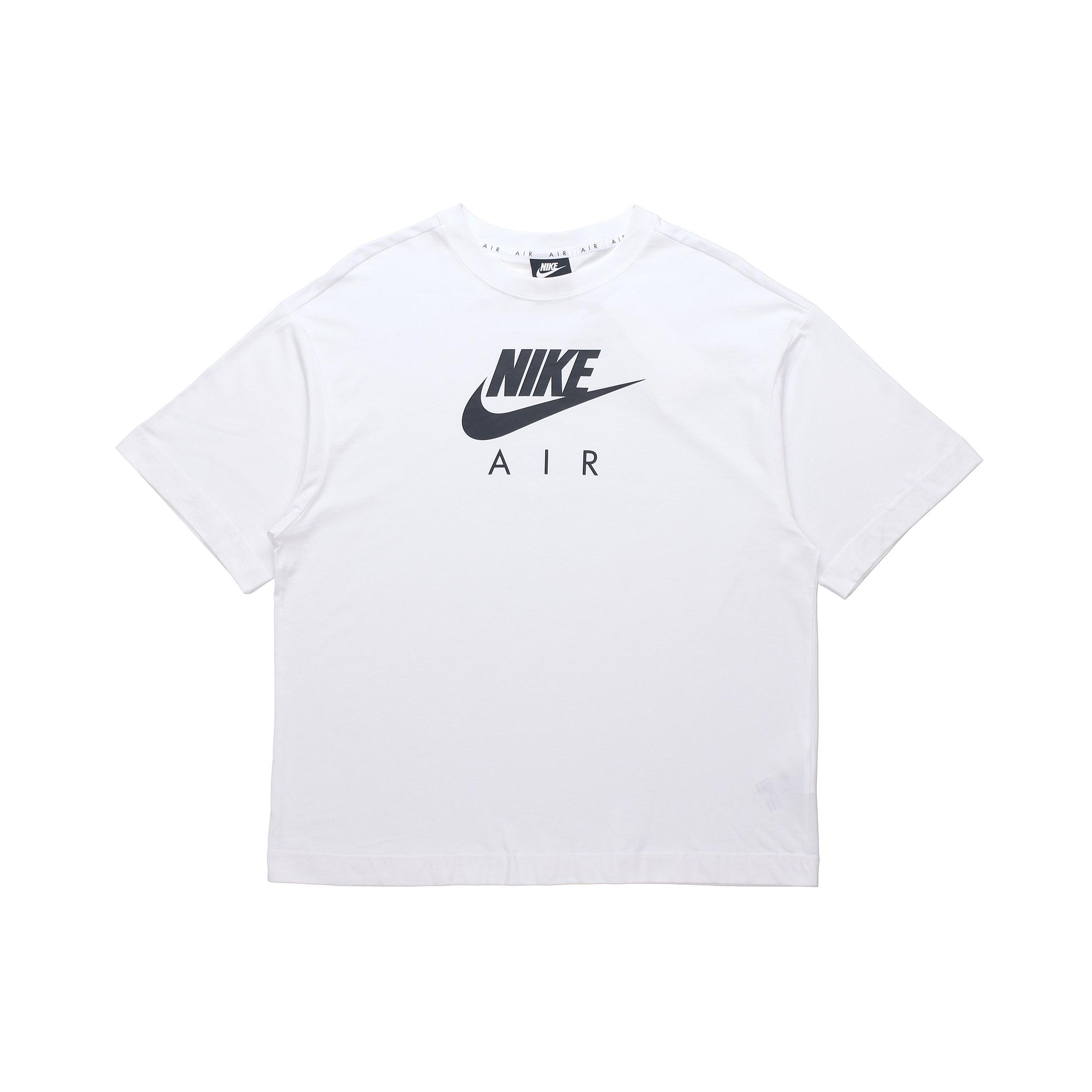 (WMNS) Nike Air Logo Printing Loose Knit Sports Short Sleeve White Women s DB3841-100 M