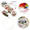 4 Pack Embroidery Kit with Embroidery Hoop Needles Threads Instruction Cross Stitch Set with Christmas Patterns for Beginners