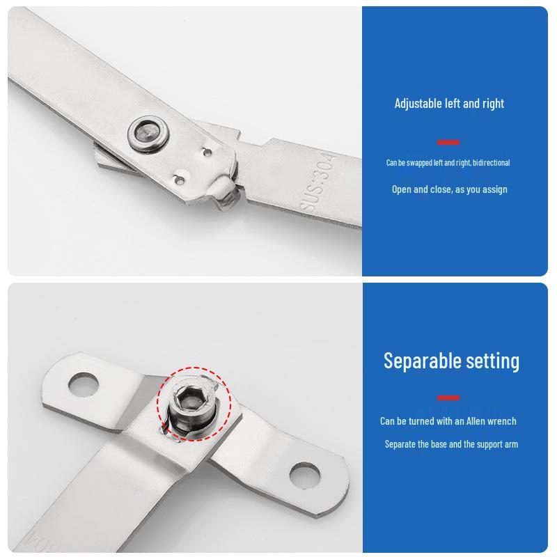 Aluminum Alloy Casement Window Wind Stopper with Stainless Steel and Plastic Elements