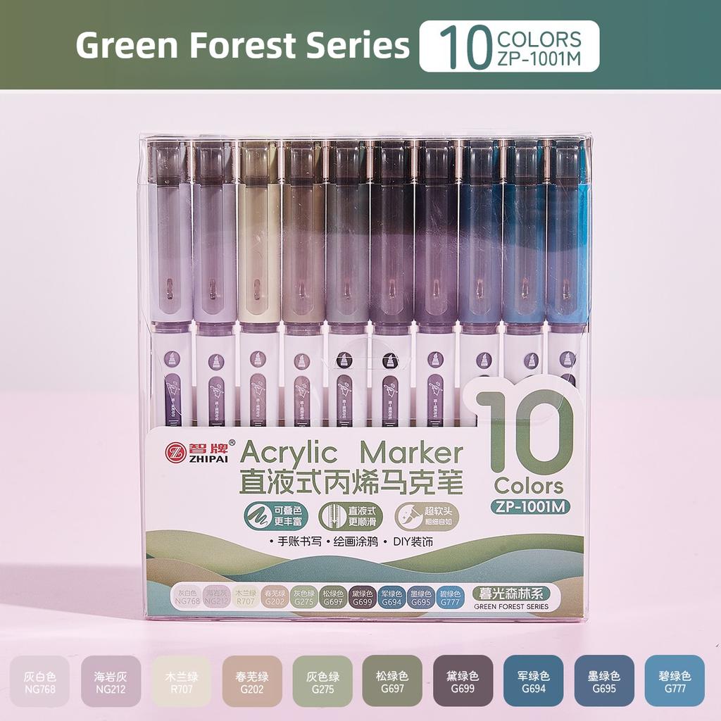 120/10 Colors Direct Liquid Acrylic Paint Pens Brush Marker for Rock Painting Stone Glass DIY Art Supplies Stationery PK LANGUO