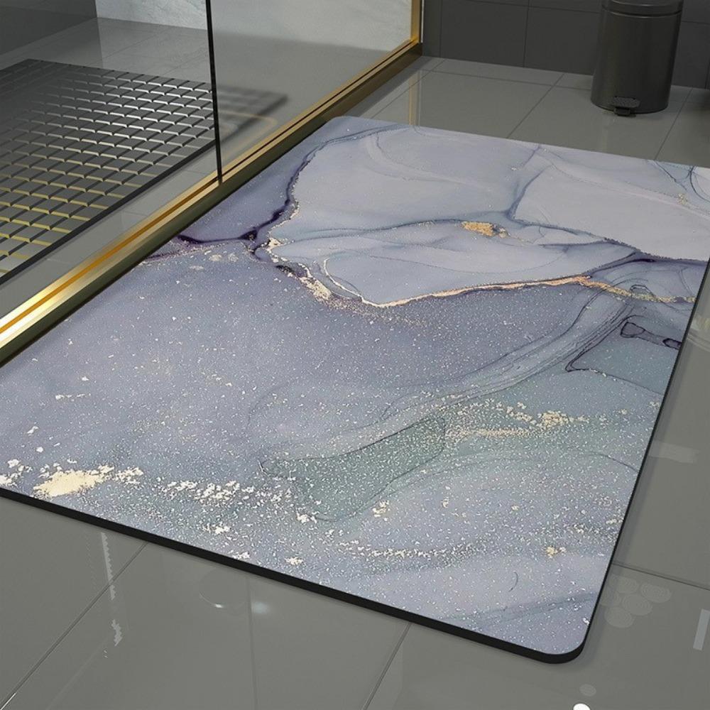 Simple Printing Bathroom Thickening Mat Bath Non-slip Carpets In Wash Basin Bathtub Side Floor Rug Shower Room Doormat Memory Foam 3D Pad