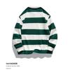 New Autumn Men's New Loose Striped Double-bead Floor Cotton Sweatshirt Lapel Long-sleeved POLO Shirt