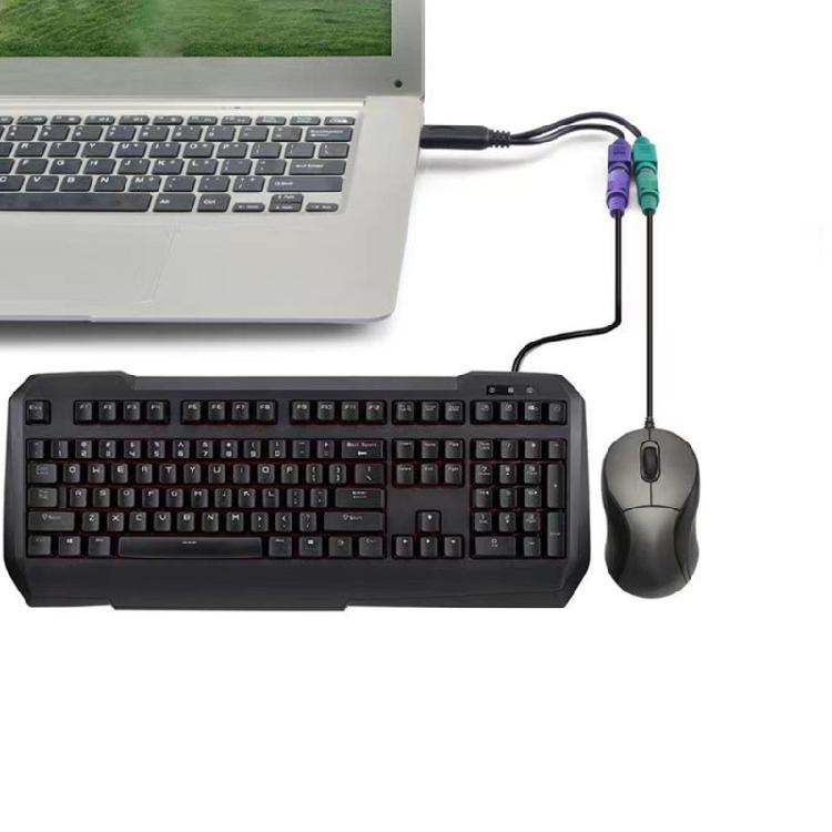 USB To Double For 2 Keyboards Mouse Adapter Cord With Color Port Fast Data Transfer For Long Time Use