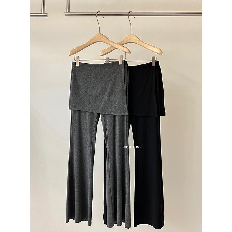 

LIMO Slim Fit Faux из двух частей клеш с юбкой-карандашом Thirteen Lines Autumn Medium темно-серого