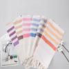 Extra Large Striped Tassel Turkish Bath & Beach Towel Shawl