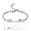 Custom Personalized Name ID Bracelet Gilrs Boy Gifts, Stainless Steel Curb Chain Link Crown Bracelet Not Allergic