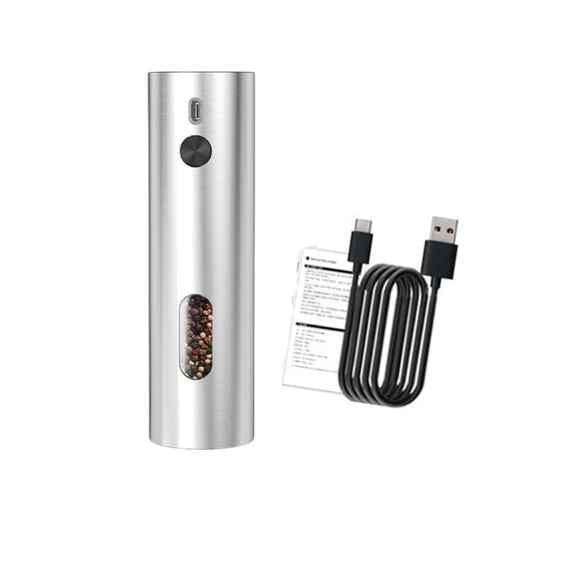 

Portable Electric Pepper Mill With Rechargeable Battery Adjustable Coarseness Salt Grinding Tool Set For Home Cooking