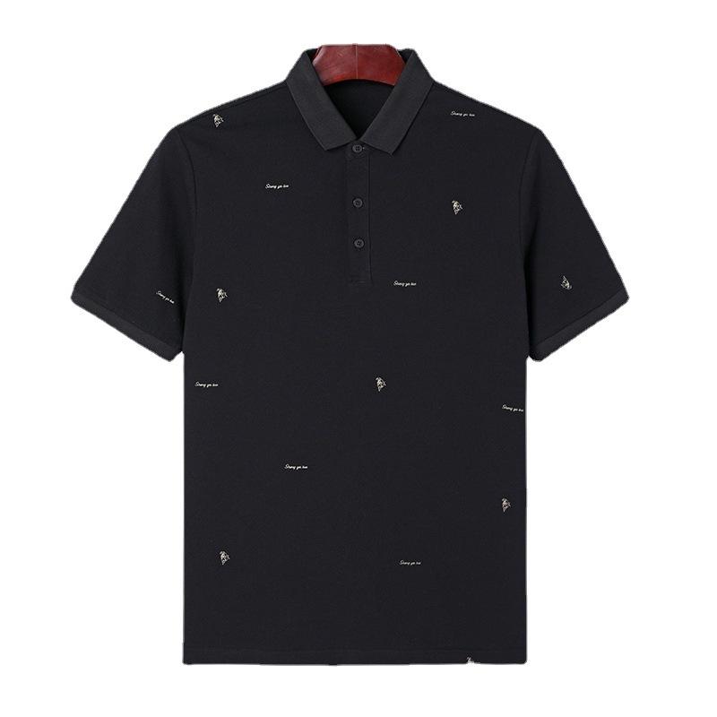 

Мужская рубашка поло с короткими рукавами для гольфа, летняя новая деловая рубашка с лацканами, большой размер 7XL чёрный