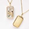 Delicate Zodiac Necklace for Women Gold Plated 12 Constellation Amulet Necklace Shell Crystal Pendant Stainless Steel Jewelry