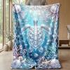 Oceanic Sparkle Turtles Theme blanket Lightweight Warm Flannel Blanket Decorative Throw Blanket for Home Decoration