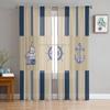 Vintage Sailing Ship Nautical Chiffon Sheer Curtains for Living Room Bedroom Decoration Window Voiles Tulle Curtain Drapes