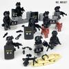 M8087 SWAT Police Building Blocks – Black Tactical Police Mini Figures with Riot Shields, DIY Action Toys for Kids