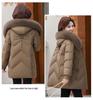 Women's 2025 New Style Mid-Length Winter Down Jacket with Fox Fur Collar for Middle-Aged and Elderly