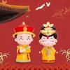 Garneck 2Pcs Chinese Empress and Emperor Cake Decoration Traditional Chinese Figurines Resin Tabletop Decor Statues for Wedding Birthday Bridal