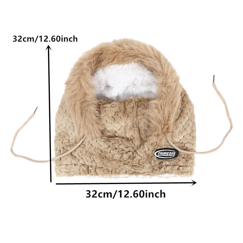 Unisex Wiatroodporne Zimowe Czapki Beanie z Polaru Szalik Outdoorowe Ciepłe Zimowe Balaklawa z Kapturem Sweter Dzianinowa Czapka