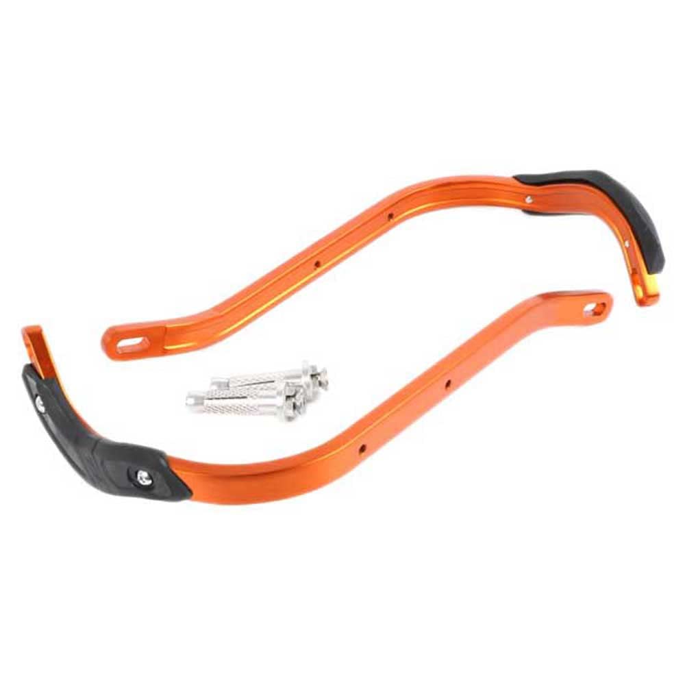 ZETA RACING Armor Hand for Handlebars with Inner Diameters Aluminum Doorknob Bar Dirtfreak F5333 Guards, Bend, Orange, (13.5-16mm), High-Rigidity