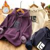 Sudaderas de Invierno Gruesas para Niños Sudadera con Capucha de Terciopelo Plus para Niños Ropa de Chándal Cálida Acolchada para Niños Moda de Otoño para Adolescentes