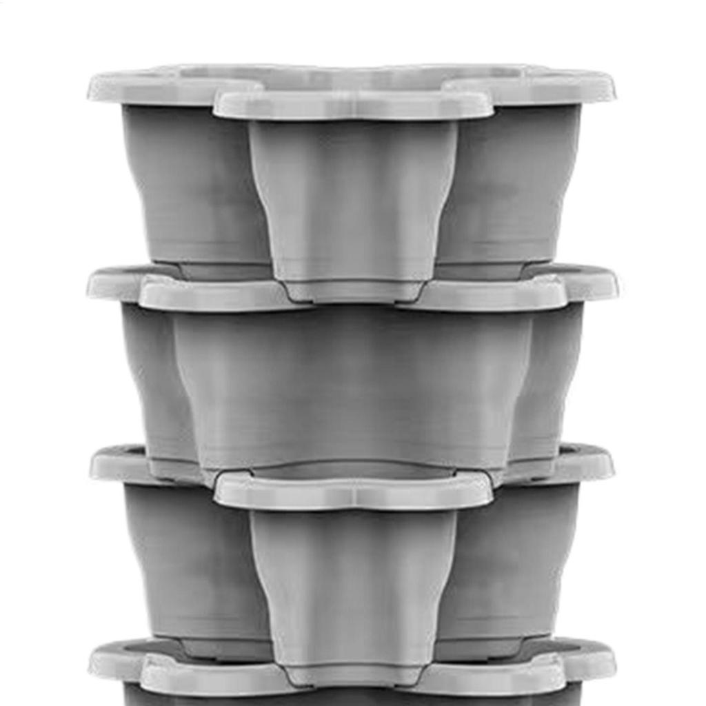 Stackable Vertical Planter 6-Tier With Wheels Weatherproof Plastic Flower Pot Garden Towers For Vegetables Strawberry Planter