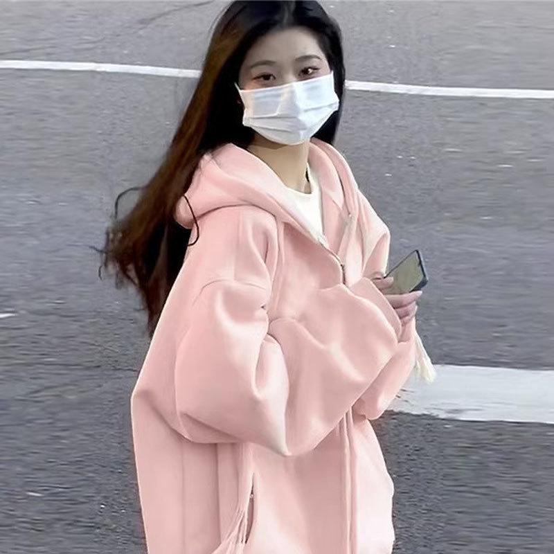 Women's Oversized Hooded Sweatshirt - New 2024 Spring/Autumn Loose Fit Cardigan