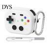 Protective Case TPU with Keychain for Airpods Funny Handheld Game Design Drop Protection Hard Shell Cover Safety Lock Men Boys Shatterproof Phone