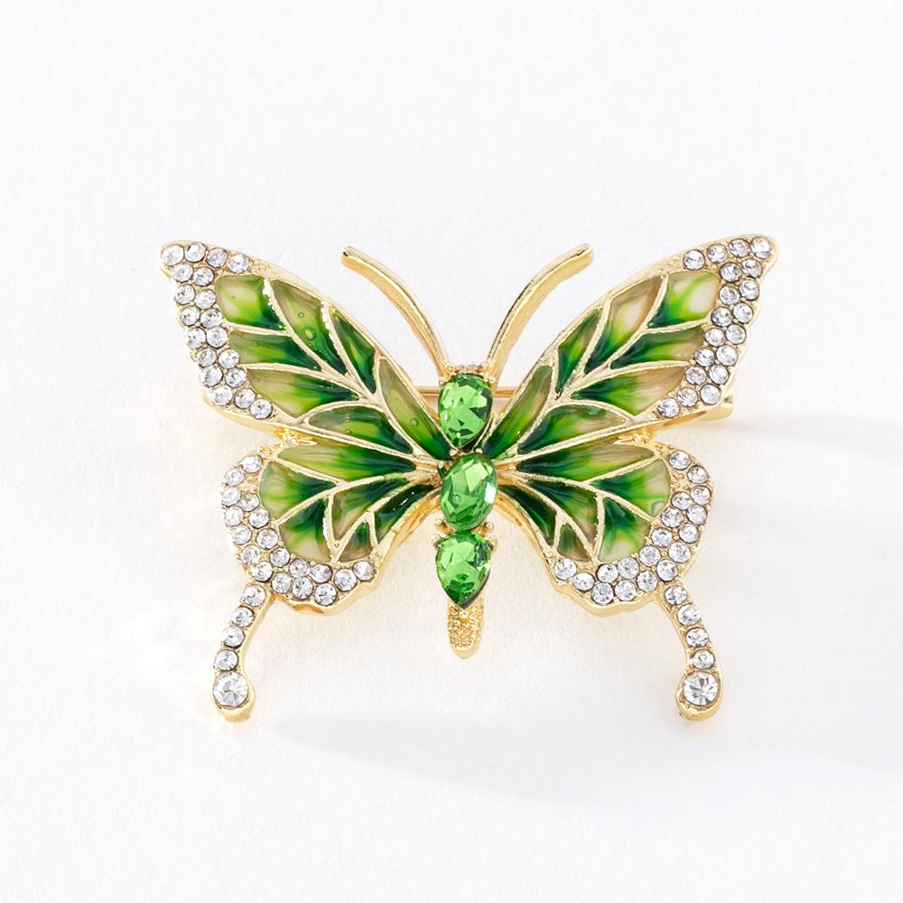 

Pinkdudu Новая мода 3 цвета брошь-бабочка со стразами романтическая роскошная очаровательная брошь в виде насекомых для женщин ювелирные изделия унисекс PD1277 зелёный