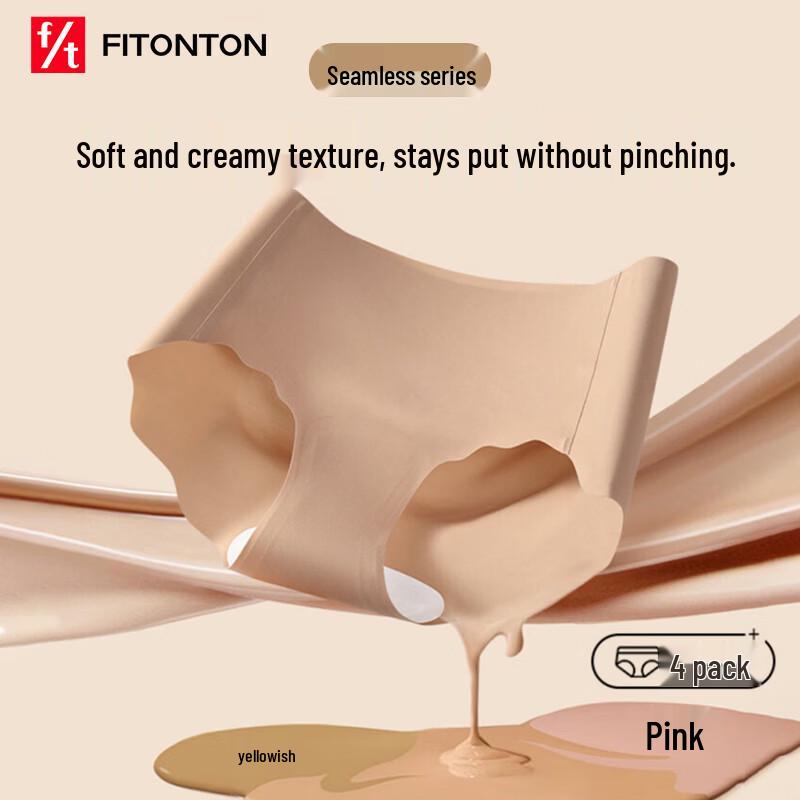 

Женские бесшовные трусы FitonTon из ледяного шелка, 4 шт. M (80-100 catties)