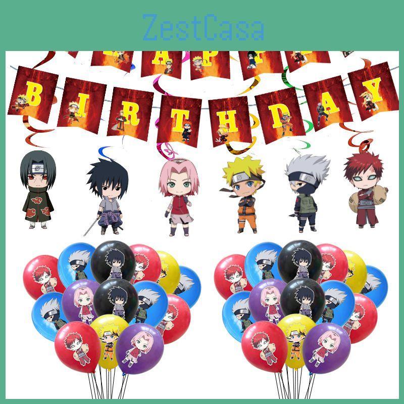 Ninja Naruto Theme Party Supplies Decor Banner Balloon Cake Topper Adult Kids