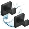 Set of 2 Black SUS304 Stainless Steel Wall Hooks - Wall Mounted, Waterproof and Durable