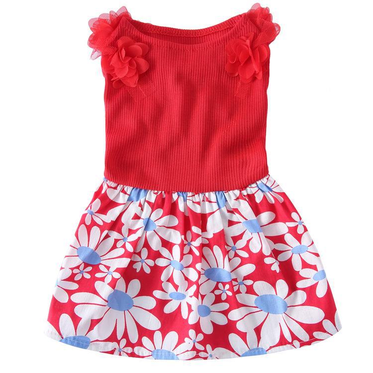 

Летнее платье для собак с цветочным принтом и сеткой - Юбка с подсолнухами для домашних животных Medium