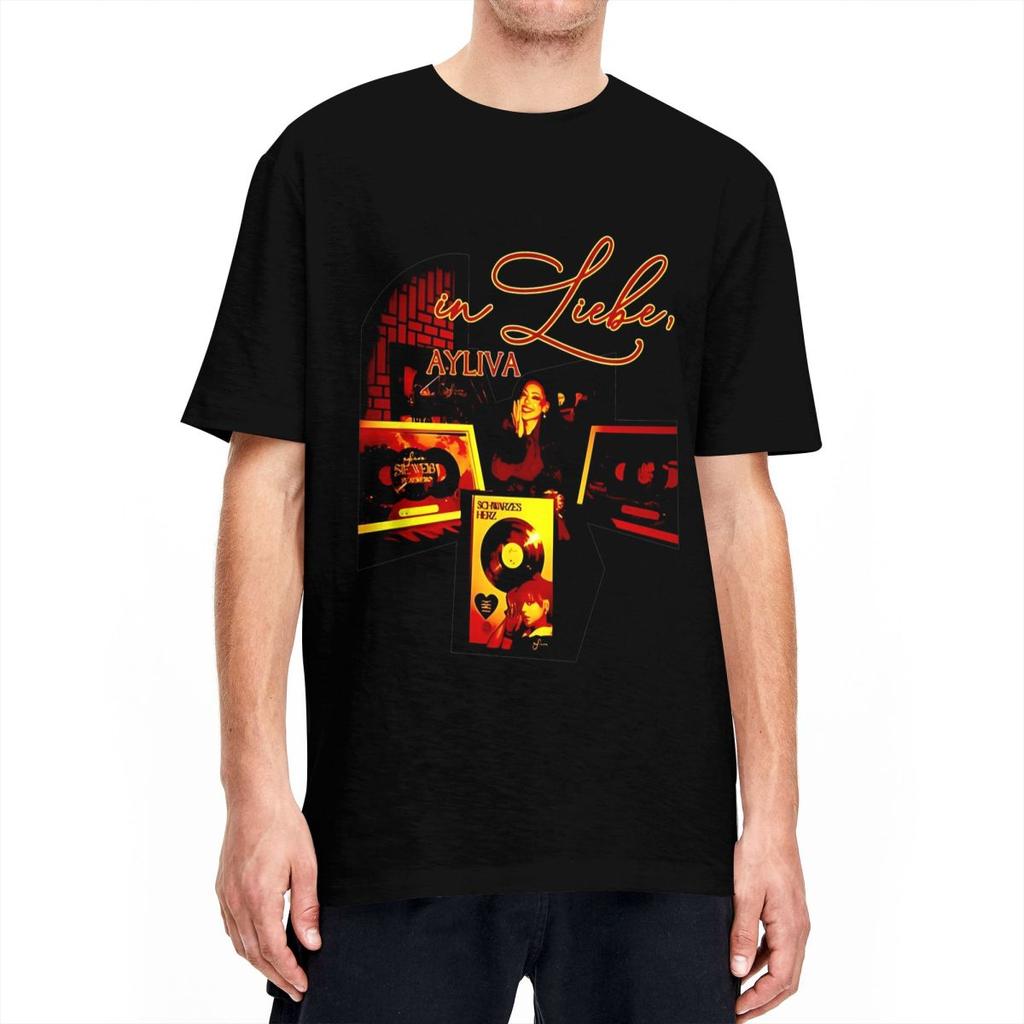 Ayliva Cool Singer Tour T Shirt Men Y2K Basic 100 Cotton T Shirts Summer Round Neck Hippie Tee Shirt Loose Big Size Tops