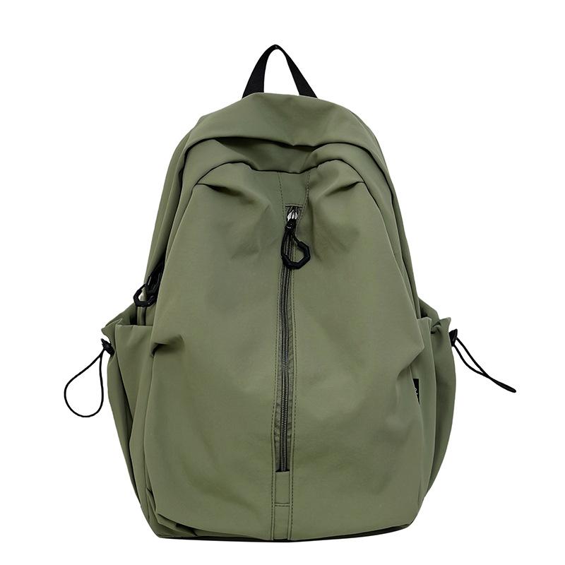 Waterproof Nylon Unisex Backpack 15.6 Inch Laptop Backpacks Women Travel Bookbag Solid Color School Bag for Teenage Girls