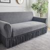 Lace Hem Jacquard Sofa Cover Stretch Full Elastic Slipcover Nordic Style Anti Slip Fabric