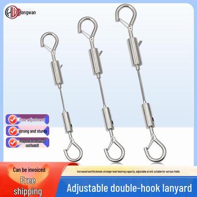 Double-Headed Hook Lanyard for Art Exhibition: Adjustable 1.5–3mm Safety Wire for Hanging Pictures and Lighting Fixtures
