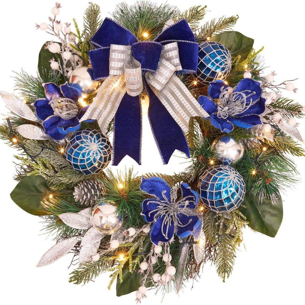 with Light Christmas Garland Rattan Shiny Ornament Artificial Garland Ball Ornaments Green Pine Prelit Garland Stair Decoration