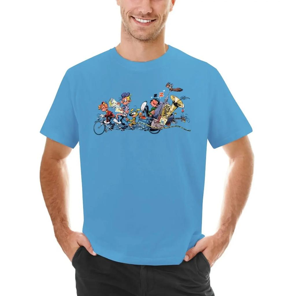 Gaston Marsupilami And Spirou Tshirt Anime Boys Animal Print Designer T Shirt Unisex Short Sleeve Round Collar New In Tops Tees