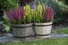 Round flowerpot, light gray wood imitation, 40 cm Madera