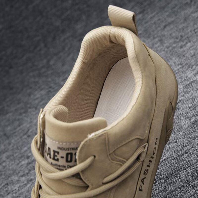 Casual Men's Workwear Shoes Dirt Resistant and Waterproof Boots Retro Suede Men's Boots Soft Soled Lightweight and Wear-resistant Construction Shoes