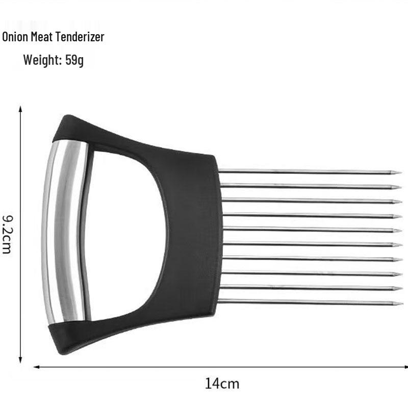 Stainless Steel Onion Holder & Slicer - Perfect for Vegetables, Meat Tenderizing, and Chopping