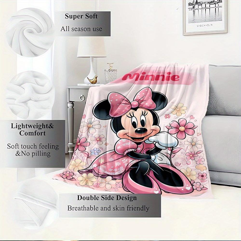 1 PC Throw Blanket - Minnie Mouse Floral Design - Soft and Cozy Bed Coverlet for Room Decor, Couch Throw, Birthday Gift Idea for s, Perfect