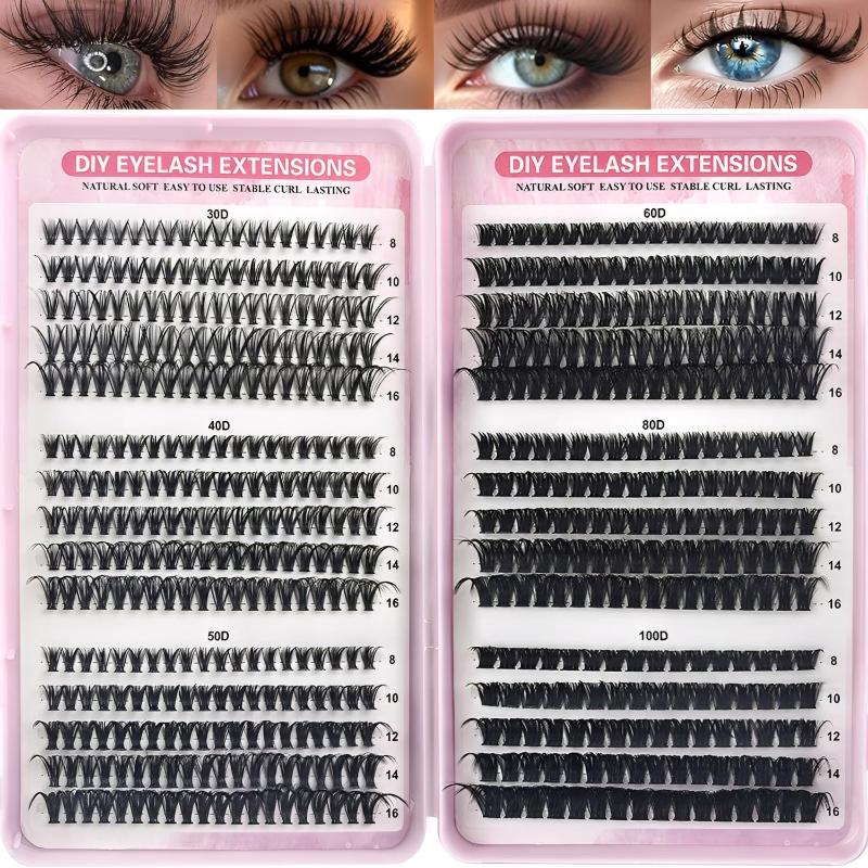 570 ks 30D/40D/50D/60D Jednotlivé řasy Klastry Prodlužování Umělé řasy DIY Doma Prodlužování řas v klastrech Make-up