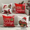 Christmas Decoration Pillow Cover Santa Claus Snowman Merry Christmas Pattern Living Room Sofa Cushion Suite Room Decoration