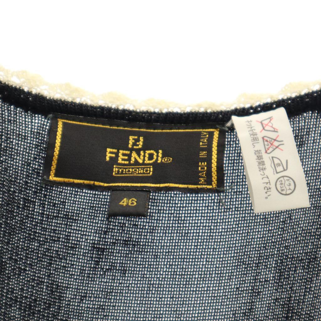 FENDI made in Italy No sleeve knit one piece 46 dark blue Women Used