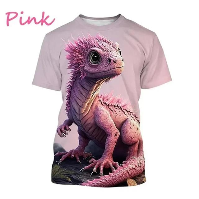 Graficzne koszulki z małym smokiem, zabawne, urocze zwierzę, koszulka z dinozaurem dla mężczyzn, ubrania, prezenty dla dzieci ze smokiem, t-shirt casual dla chłopca, topy