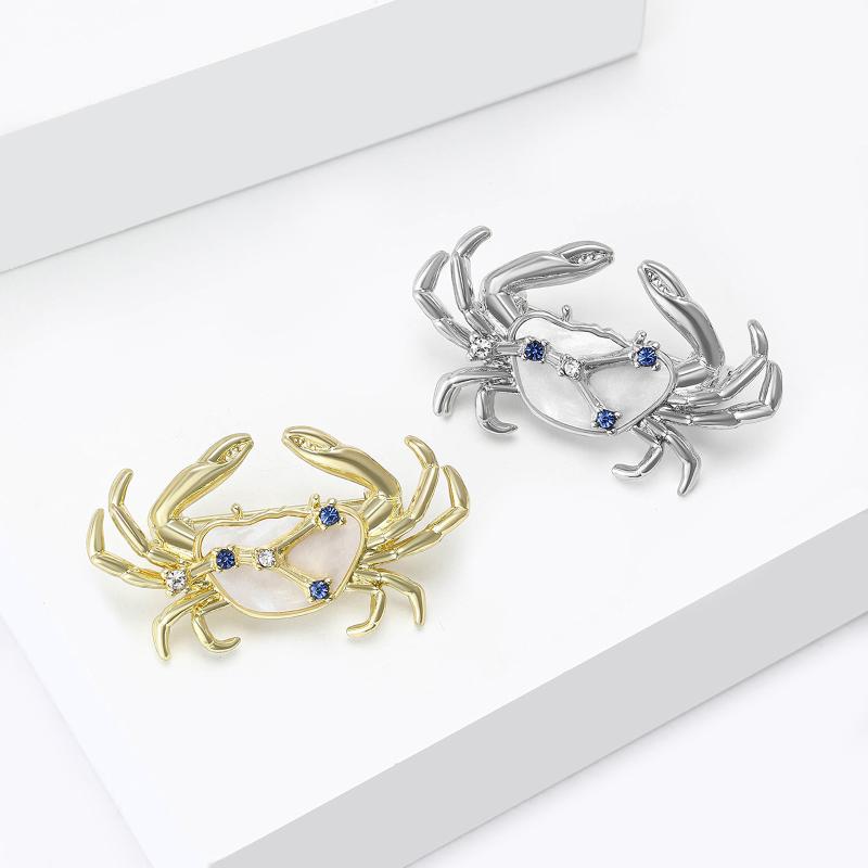 1 Piece Elegant Zodiac Jewelry Accessory Creative Animal Cancer  Star Crab Brooch Pins For Men And Women Gift
