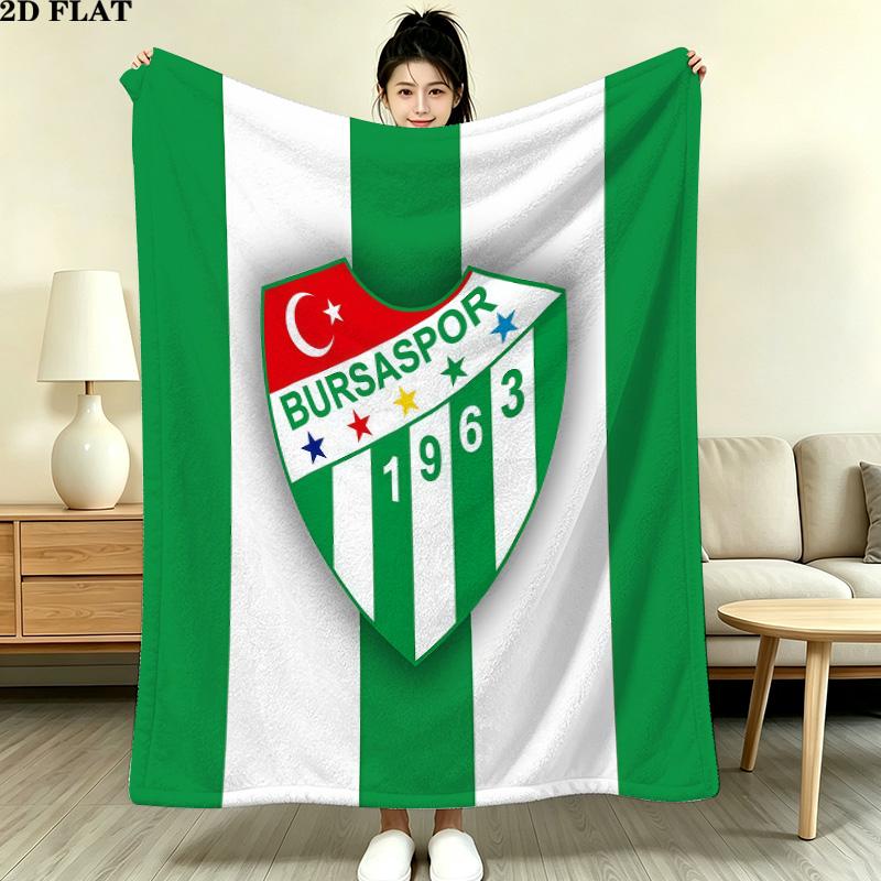 Bursaspor Flannel Blanket, High quality Comfortable for All Seasons, Home Decor, Warmth and Comfort