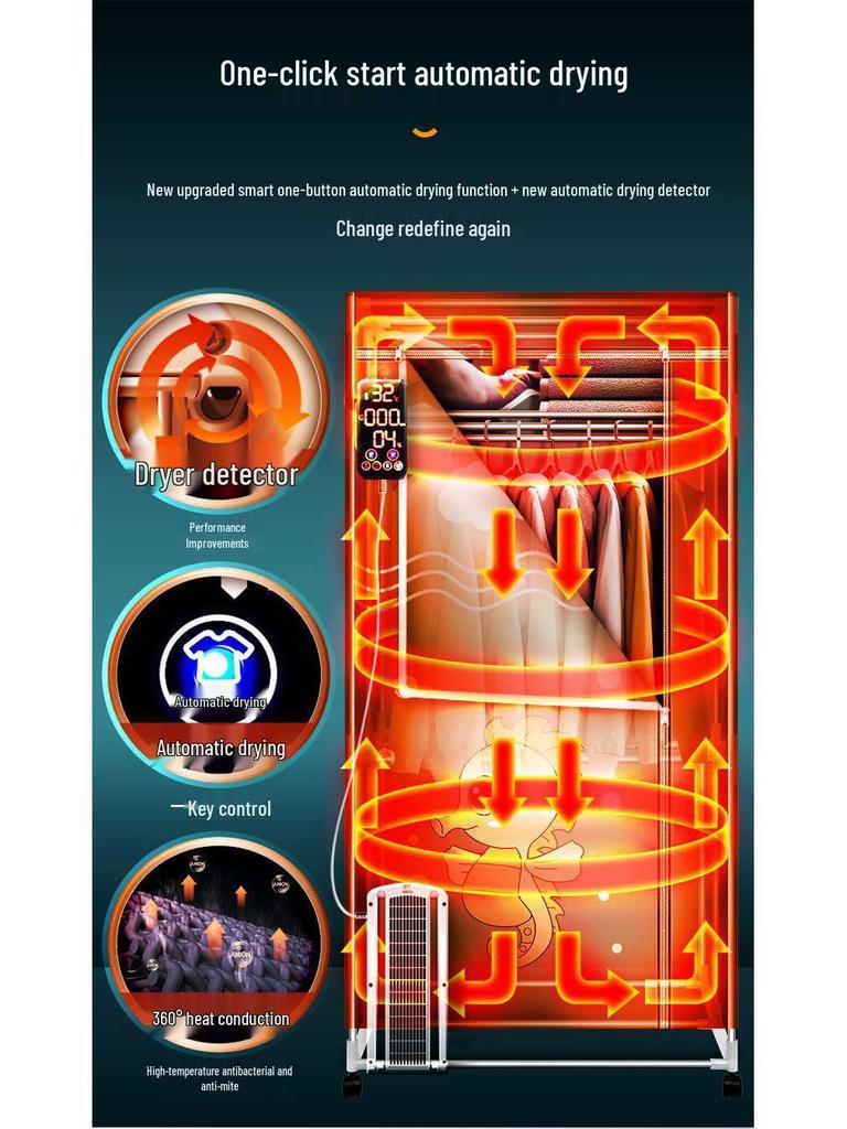 Energy-Efficient Large Capacity Automatic Clothes Drying Cabinet with Sterilization