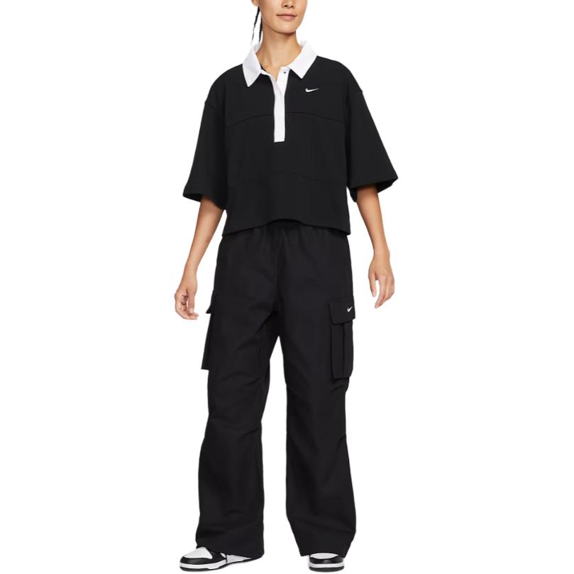 New Nike Sportswear Women's Oversized Short Sleeve Polo Top IB2154-010