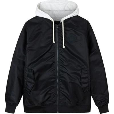 Comfortable Casual Simple Loose Hooded Jacket Men Jackets Basic-Black 952438603-3